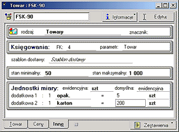 Sage Symfonia Handel Start - Czytelne i wygodne formatki opisu produkt�w.